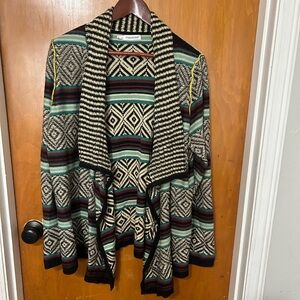 Maurices Boho Aztec Cardigan Size 2X Open Front Tribal Sweater